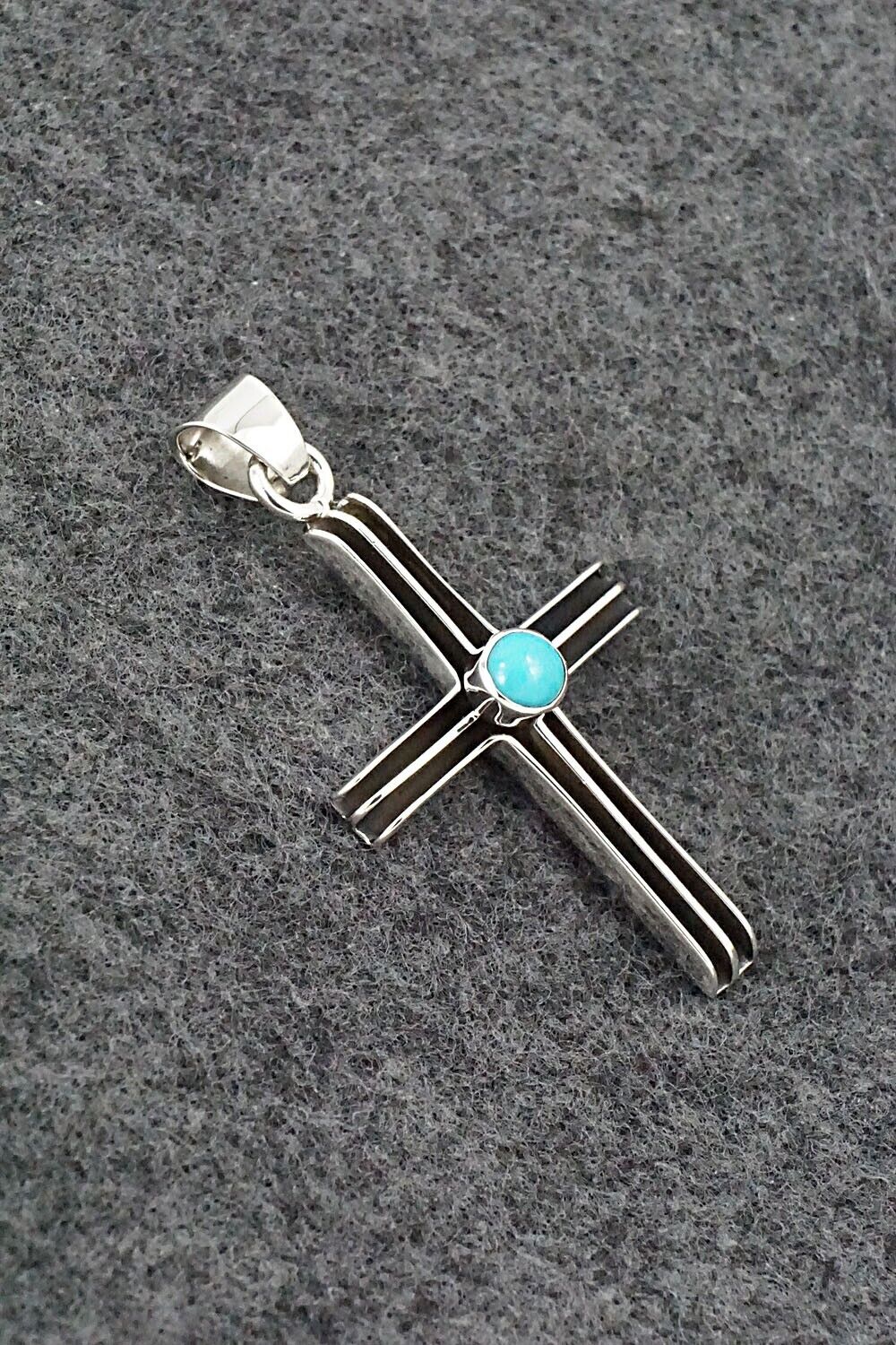 Turquoise and Sterling Silver Pendant - Francis Jones