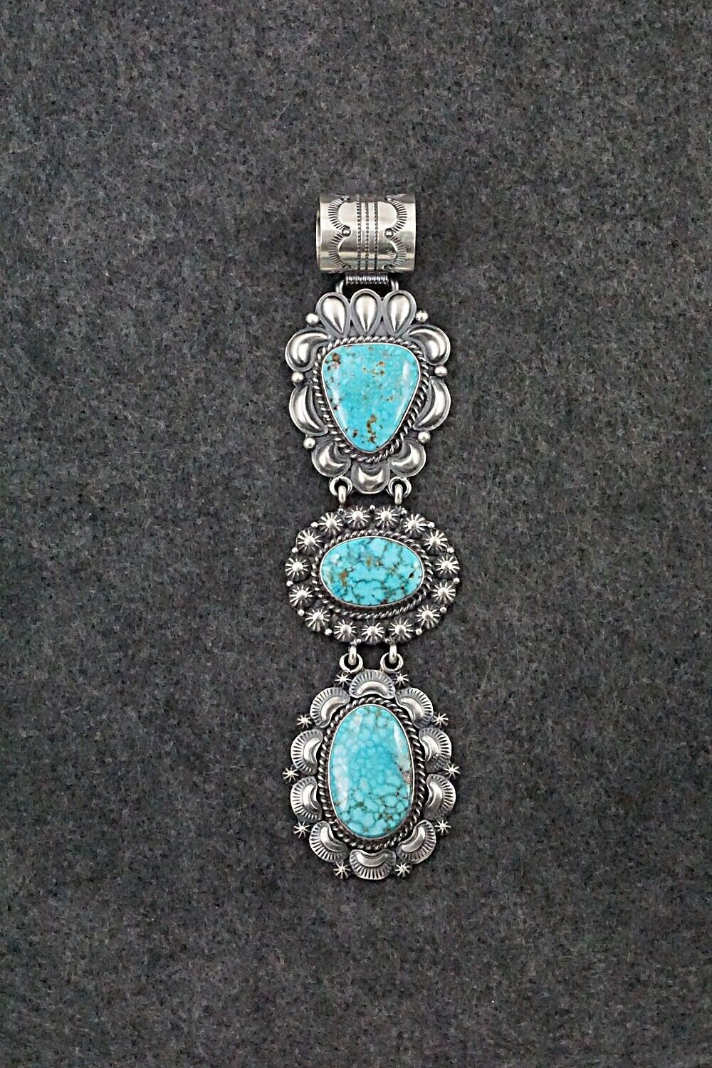 Turquoise & Sterling Silver Pendant - Raymond Delgarito