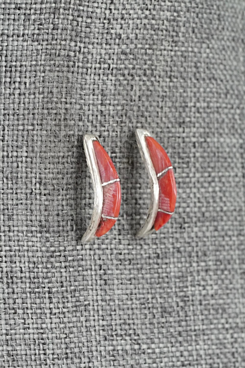 Coral & Sterling Silver Earrings - Kent Lonjose