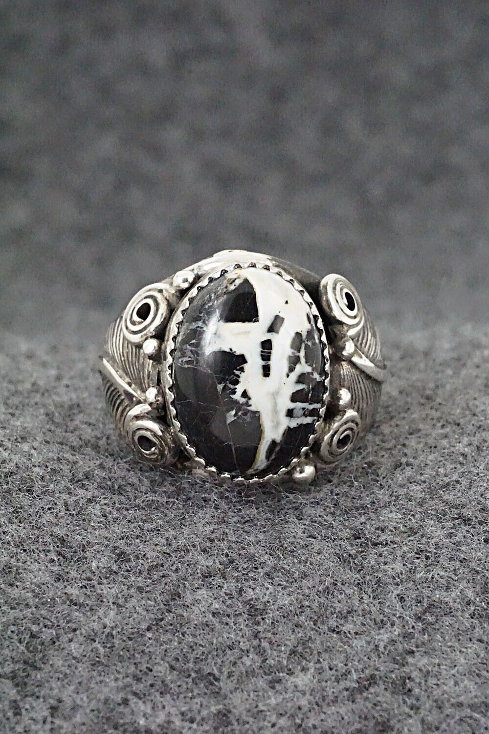 White Buffalo & Sterling Silver Ring - Davey Morgan - Size 9.5
