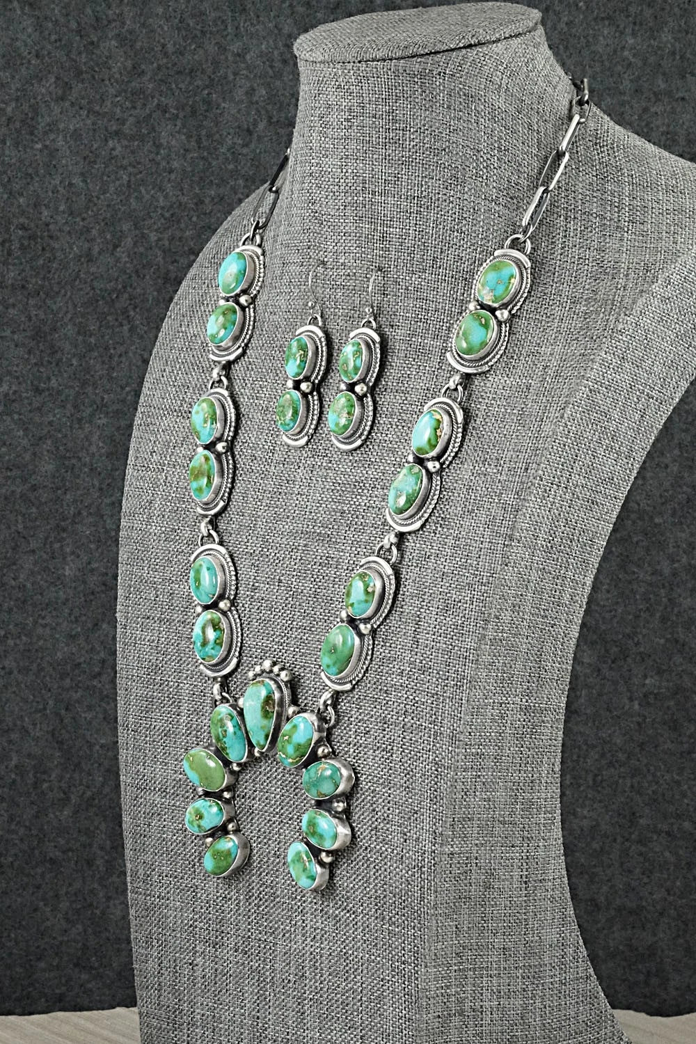 Turquoise & Sterling Silver Squash Blossom Set - Kathleen Livingston