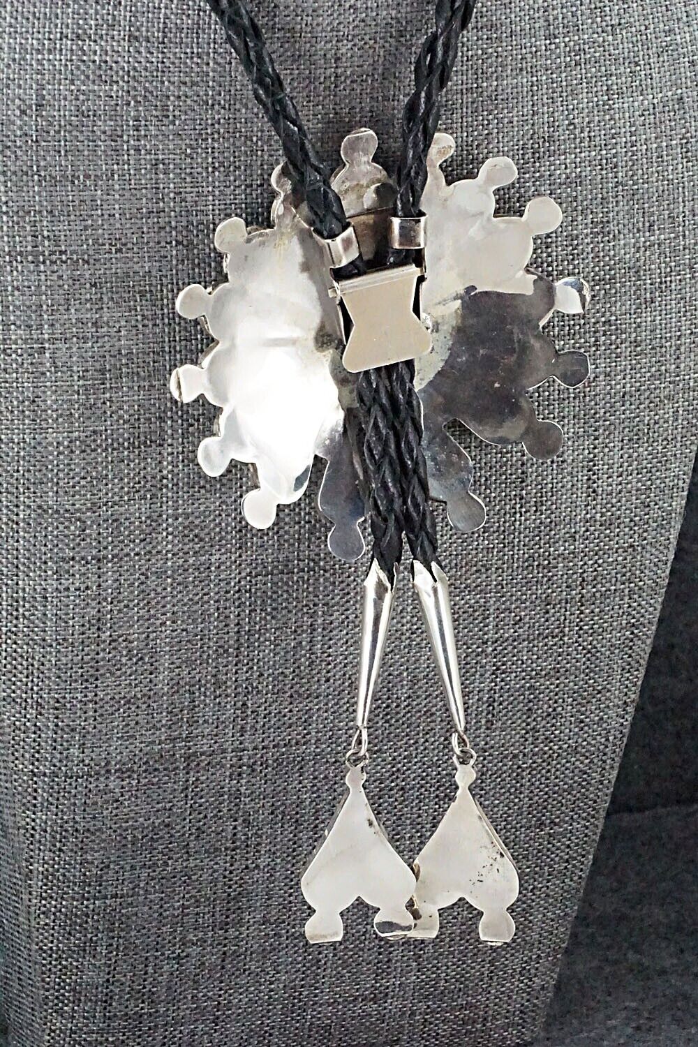 Multi-Stone & Sterling Silver Inlay Bolo Tie - Pauline Lonjose