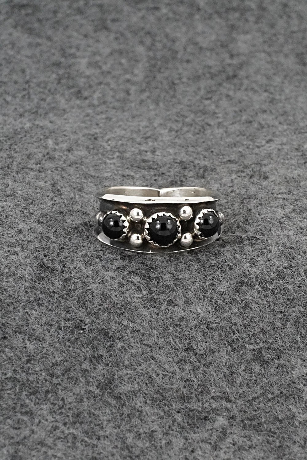 Onyx & Sterling Silver Ring - Paul Largo - Size 11