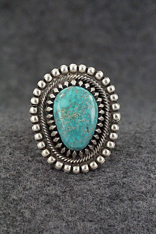 Turquoise & Sterling Silver Ring - Calvin Martinez - Size 8