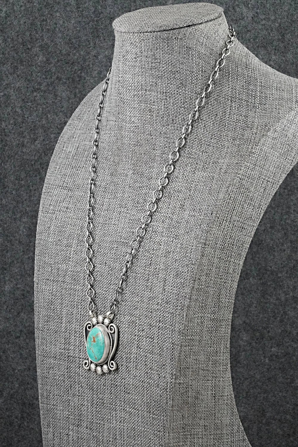 Turquoise & Sterling Silver Necklace - Cordell Platero