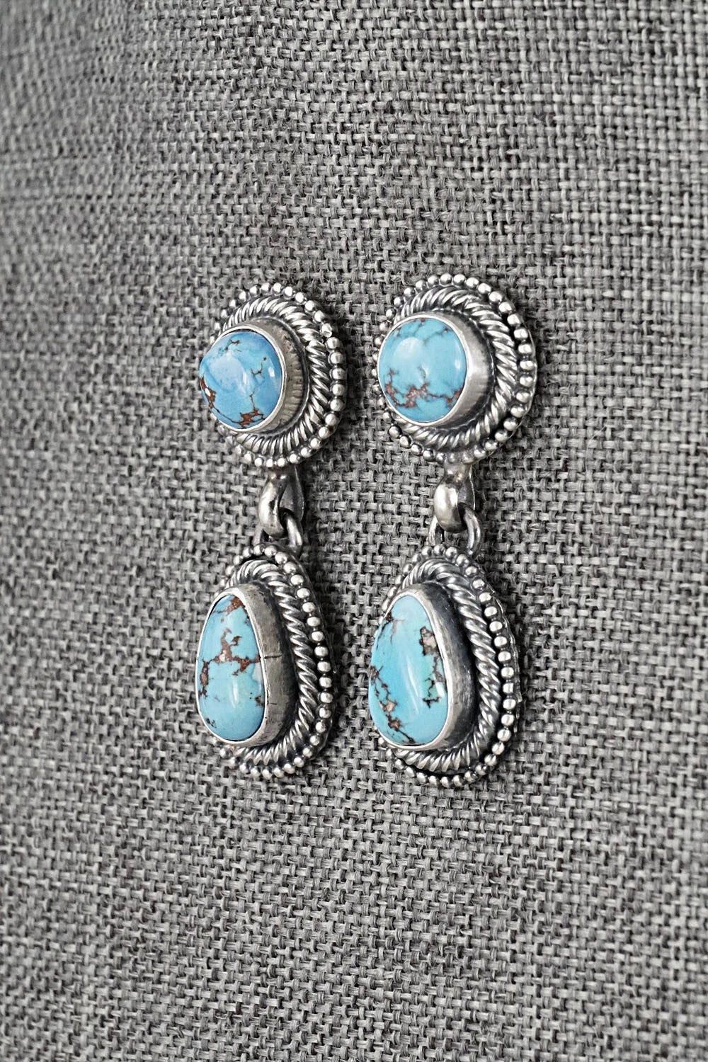 Turquoise & Sterling Silver Necklace and Earrings Set - Darrin Livingston