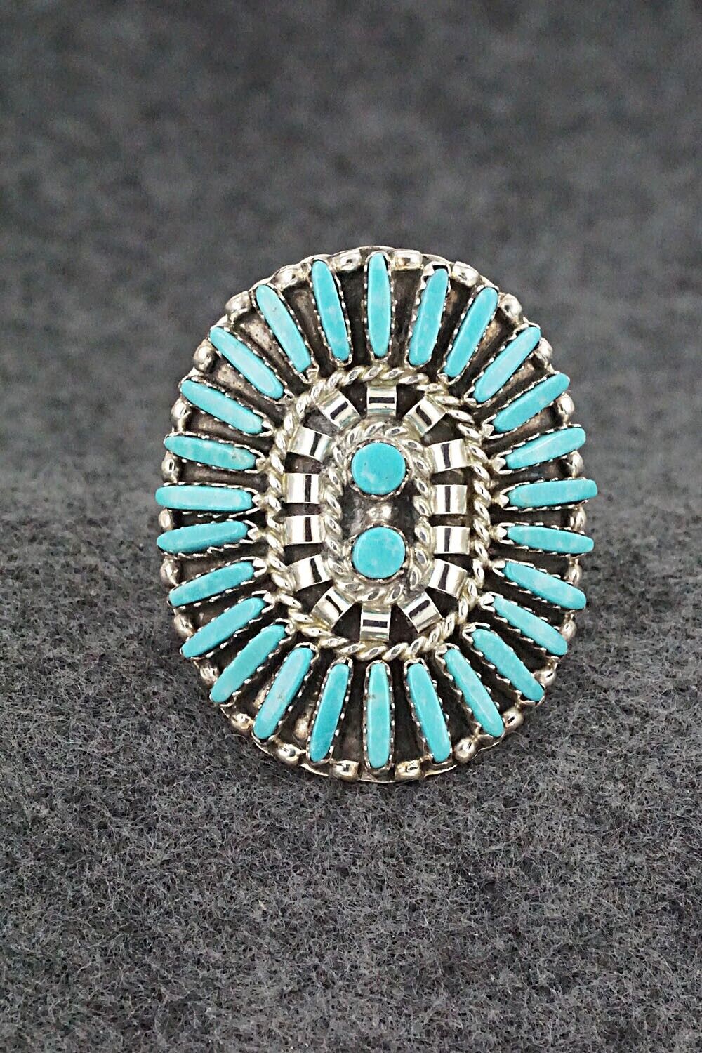 Turquoise & Sterling Silver Ring - Charlie John - Size 8.25