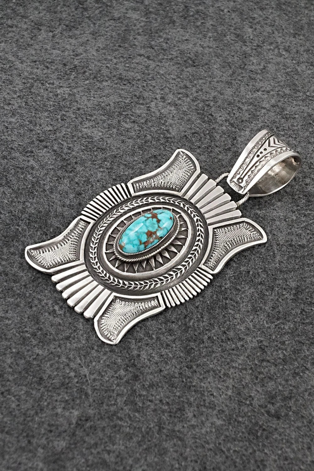 Turquoise & Sterling Silver Pendant - Calvin Martinez