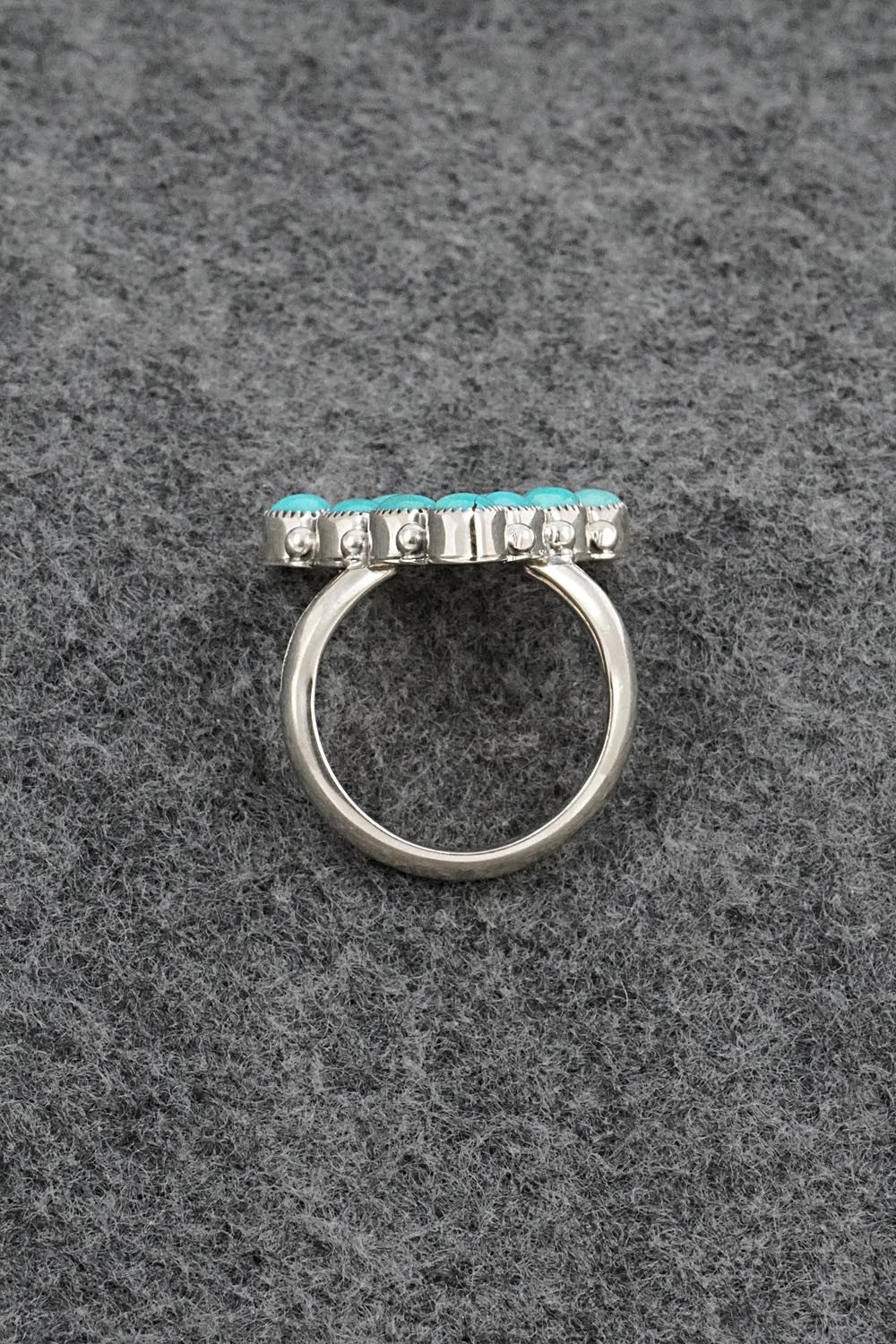 Turquoise & Sterling Silver Ring - Loretta Delgarito - Size 6.75