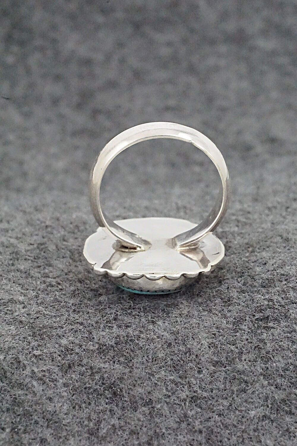 Turquoise & Sterling Silver Ring - Kenny Calavaza - Size 8.5