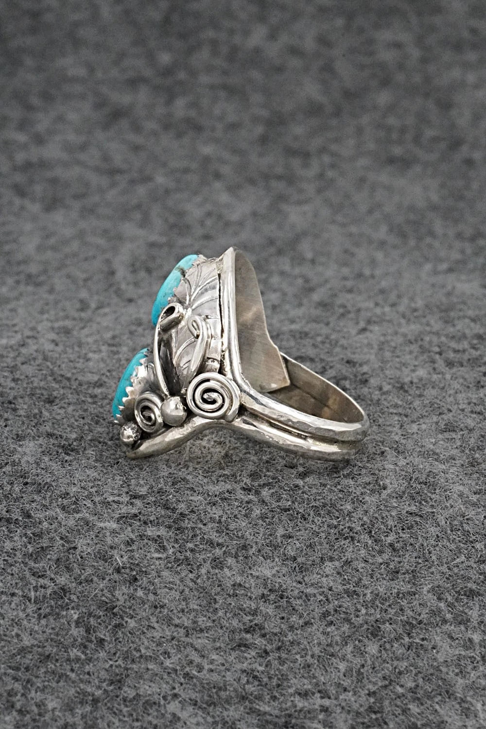 Turquoise & Sterling Silver Ring - Lorraine Brown - Size 10.75