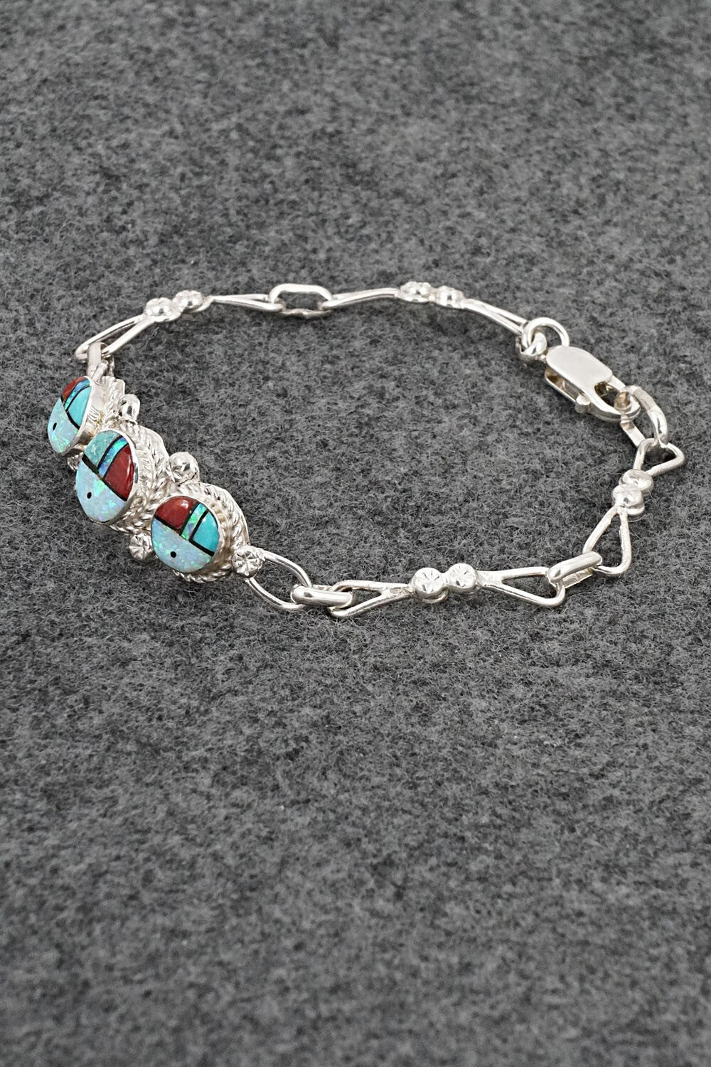 Multi-Stone & Sterling Silver Link Bracelet - Ola Eriacho
