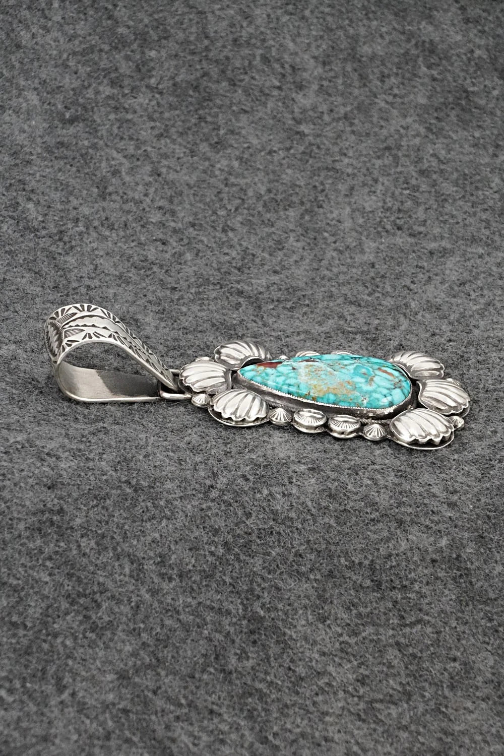Turquoise & Sterling Silver Pendant - Calvin Martinez
