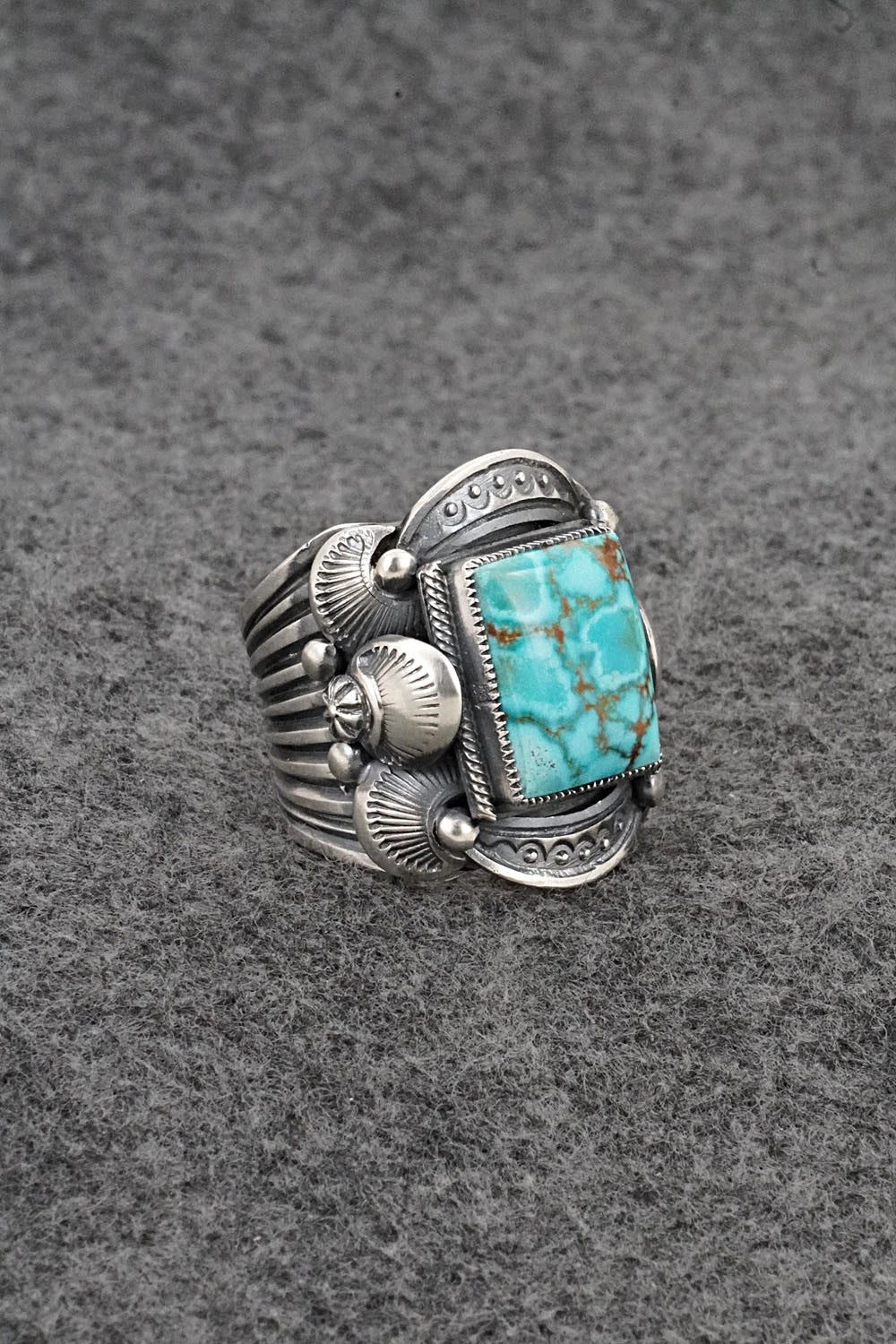 Turquoise & Sterling Silver Ring - Delbert Gordon - Size 9