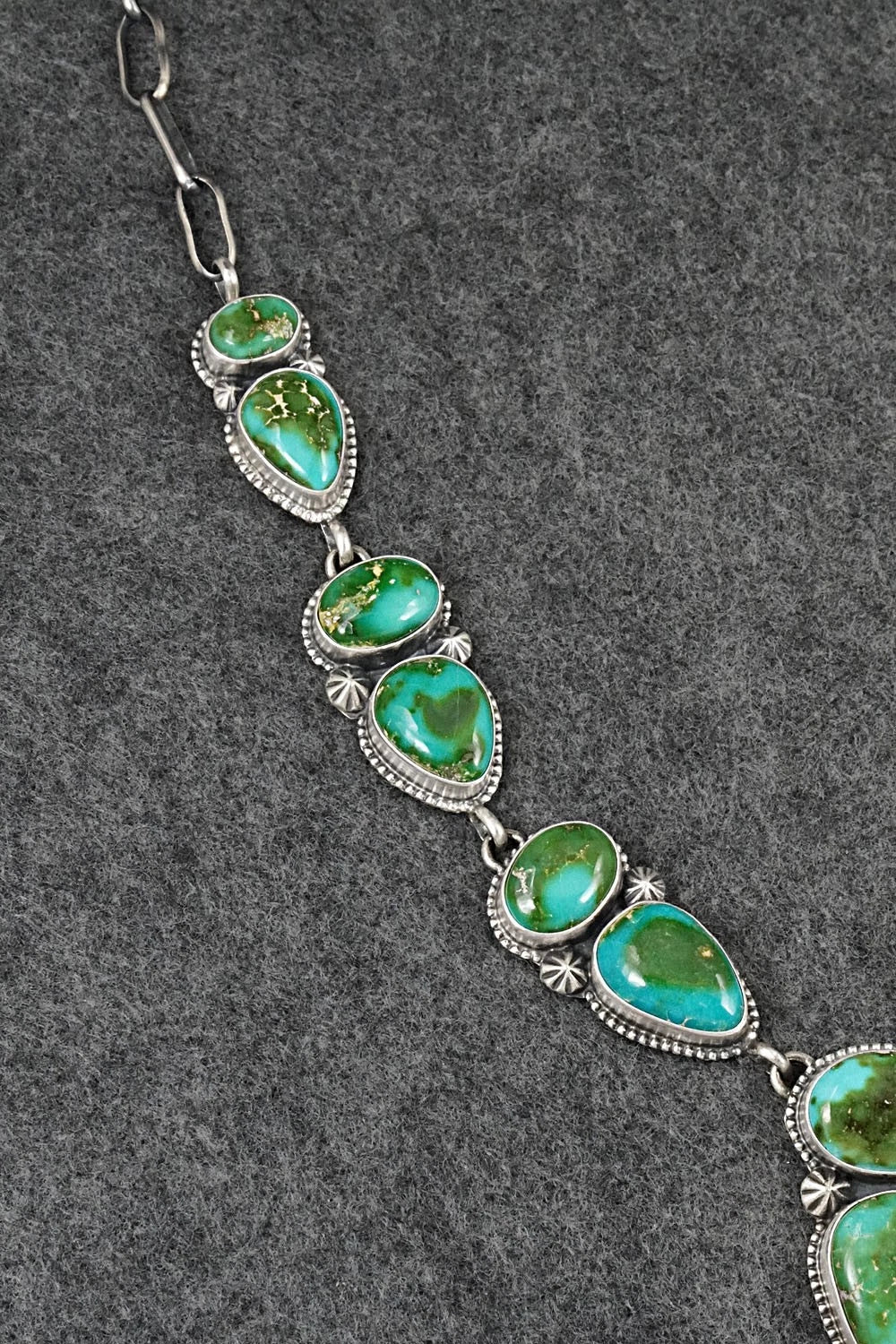 Turquoise & Sterling Silver Necklace and Earrings Set - Darrin Livingston