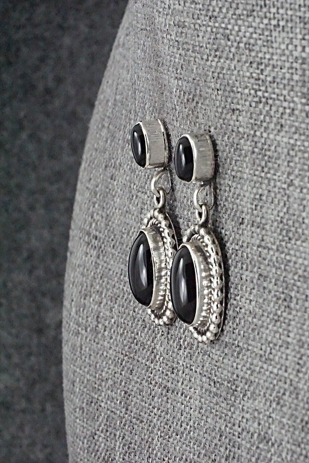 Onyx & Sterling Silver Earrings - Verley Betone