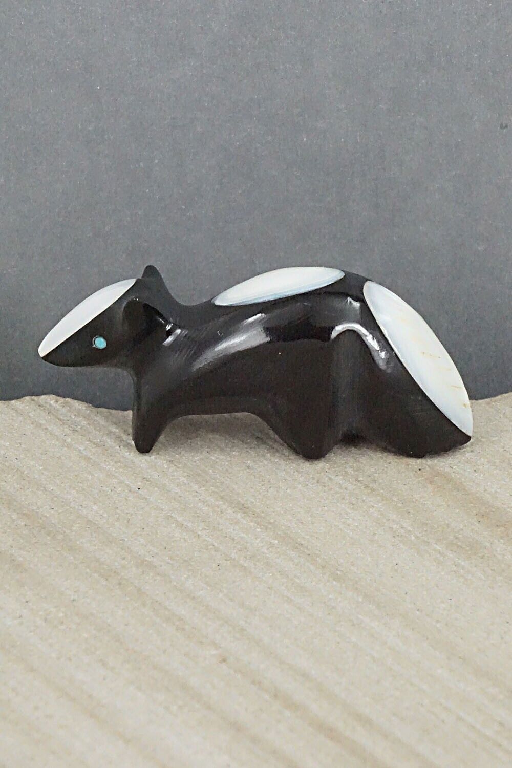Skunk Zuni Fetish Carving - Calvert Bowannie