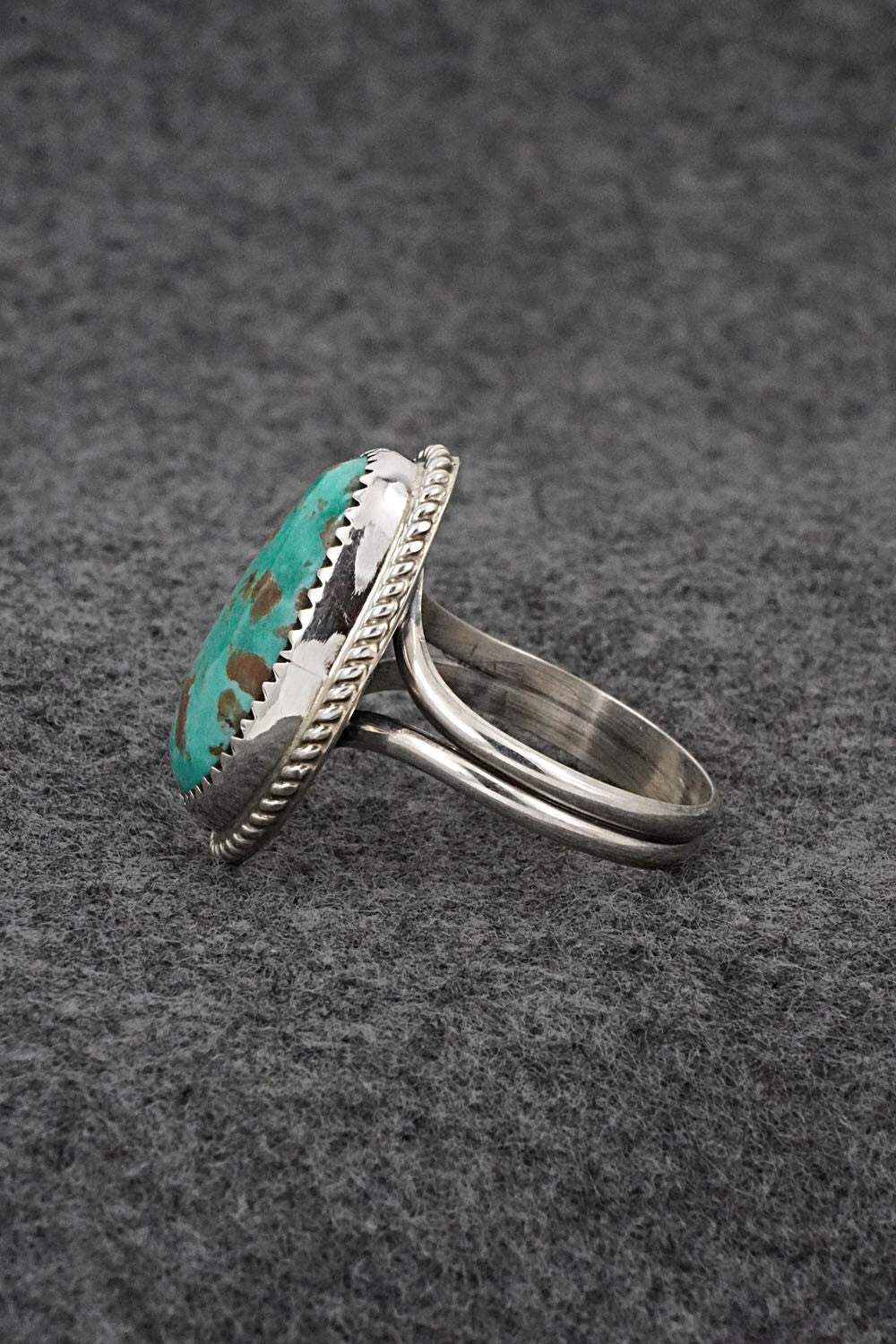 Turquoise & Sterling Silver Ring - Leslie Nez - Size 11