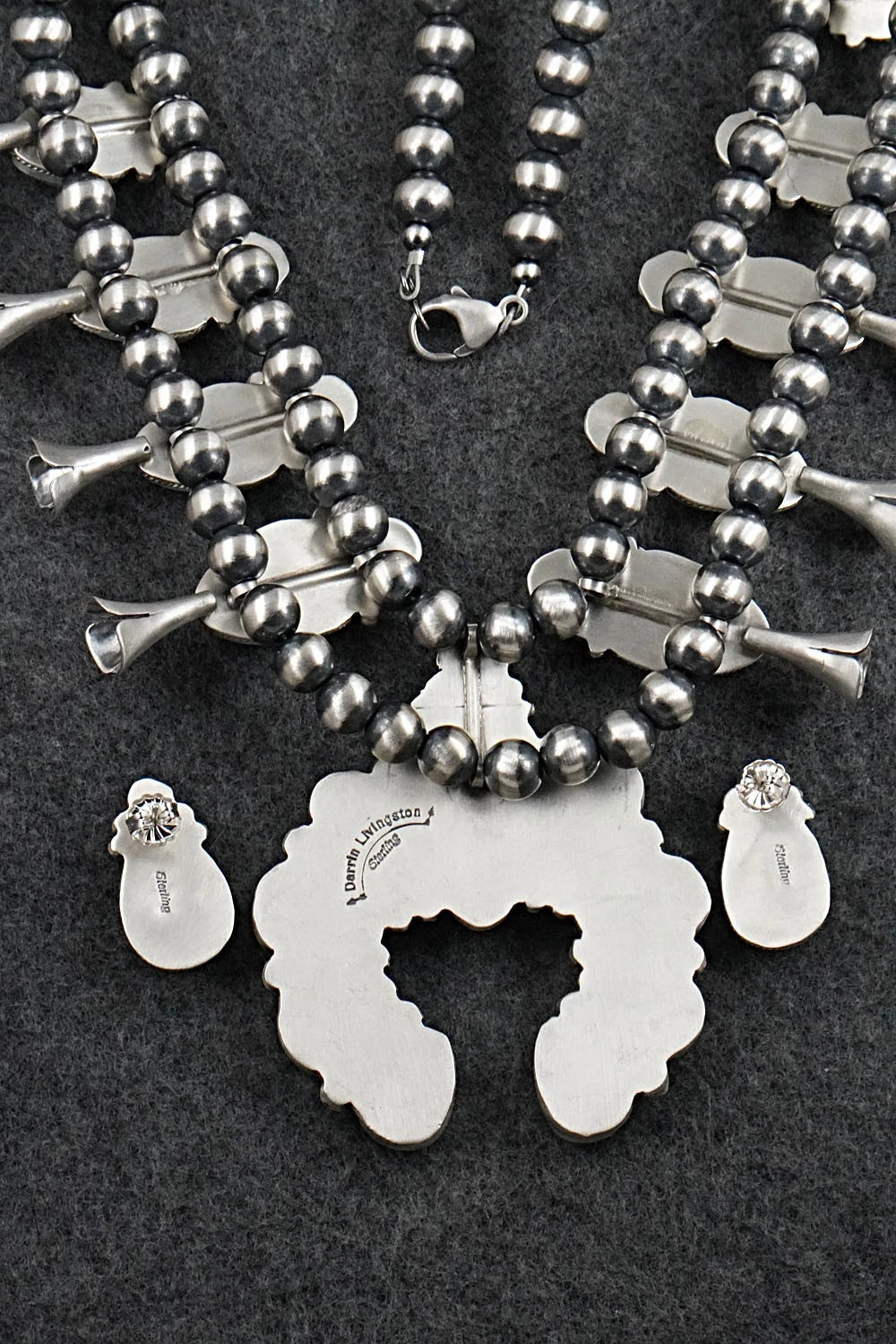 Turquoise & Sterling Silver Squash Blossom Set - Darrin Livingston