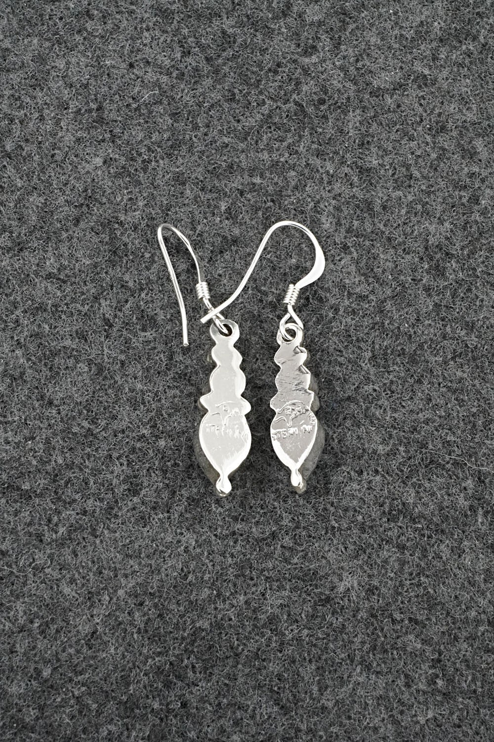 Turquoise, Coral & Sterling Silver Earrings - Gary Shorty