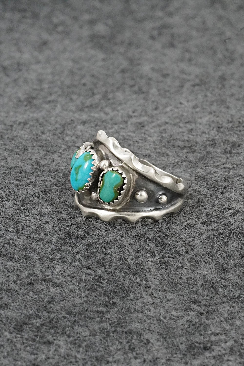 Turquoise & Sterling Silver Ring - Genevieve Francisco - Size 9
