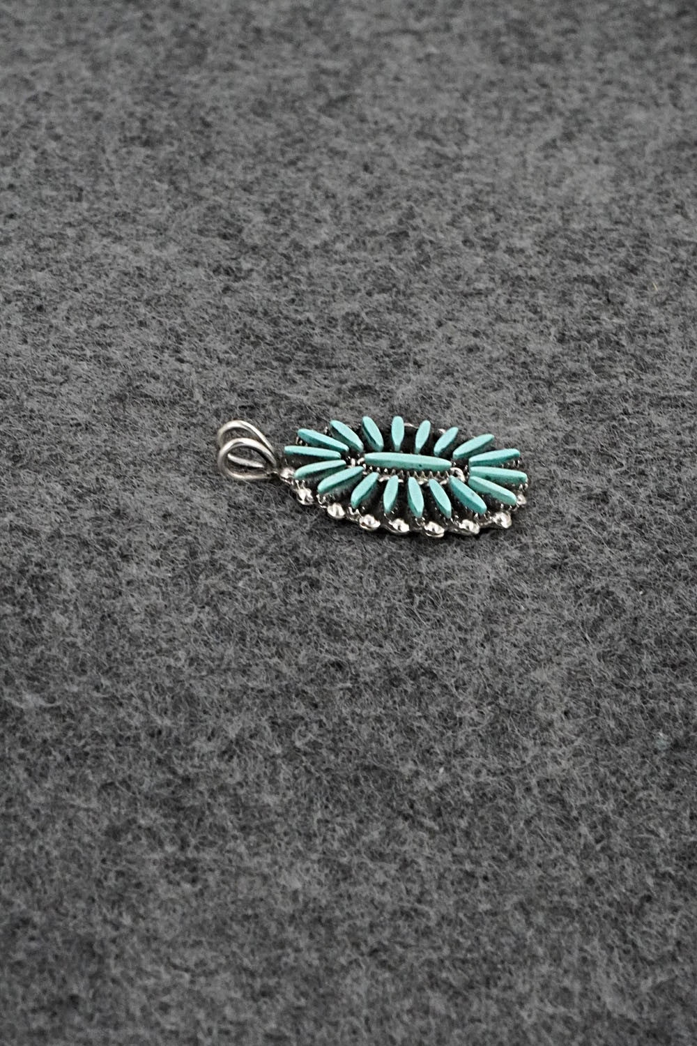 Turquoise & Sterling Silver Pendant - Fritzon Owaleon