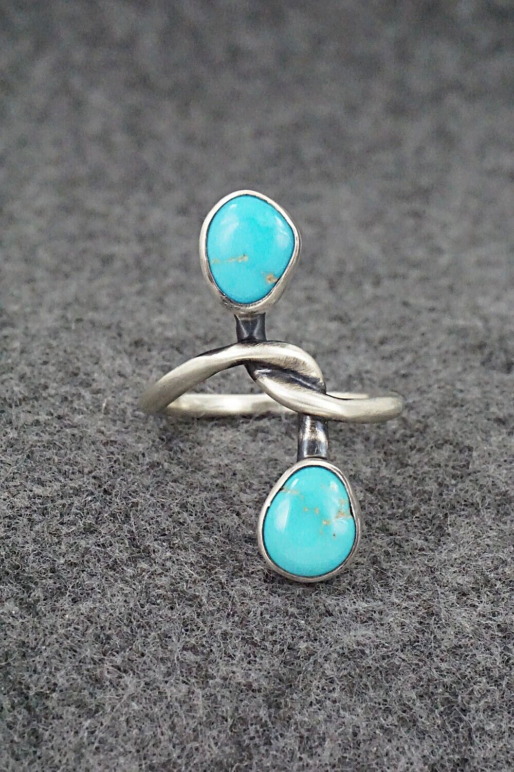 Turquoise and Sterling Silver Ring - Raymond Coriz - Size 6.5