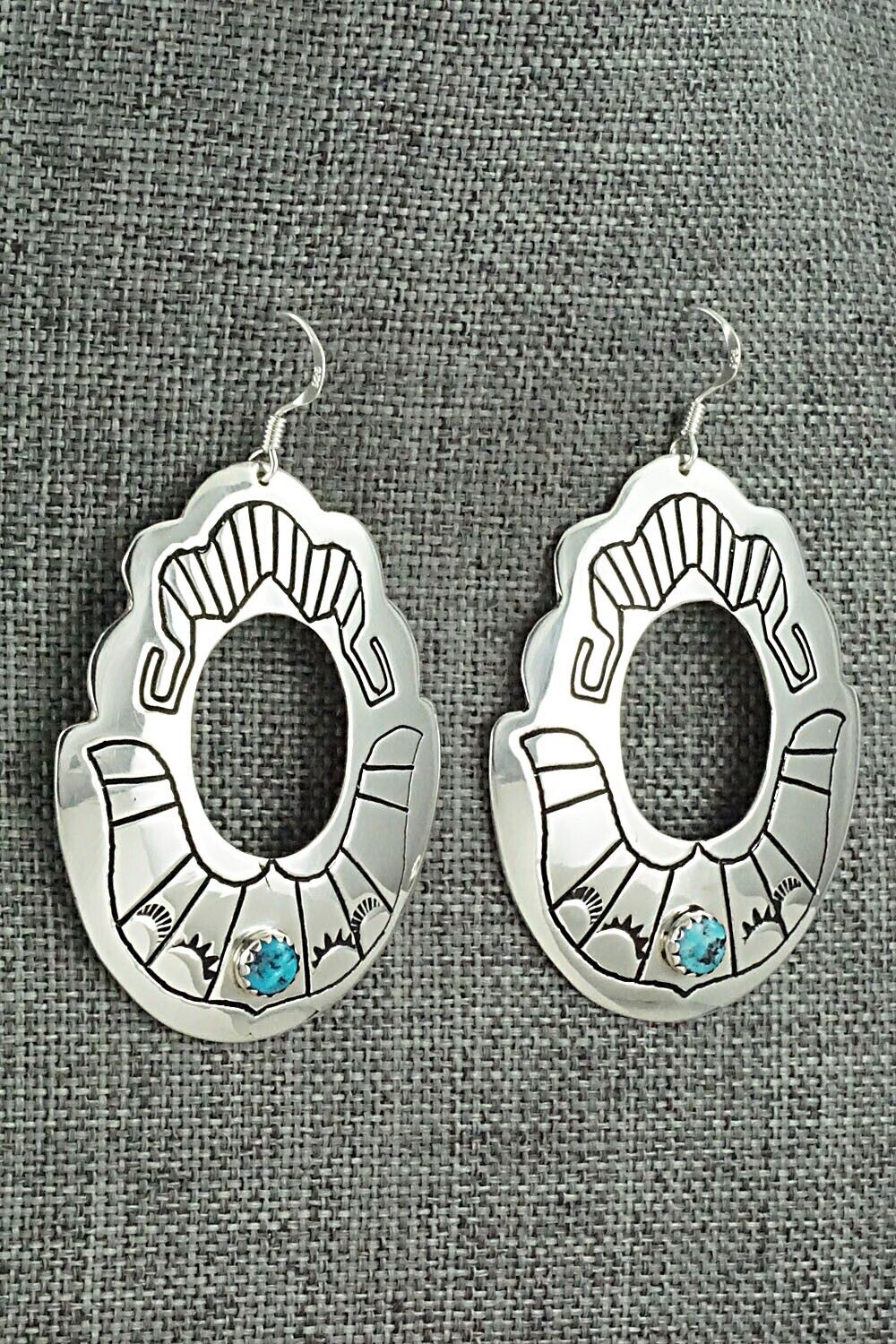 Turquoise & Sterling Silver Earrings - Rosita Singer