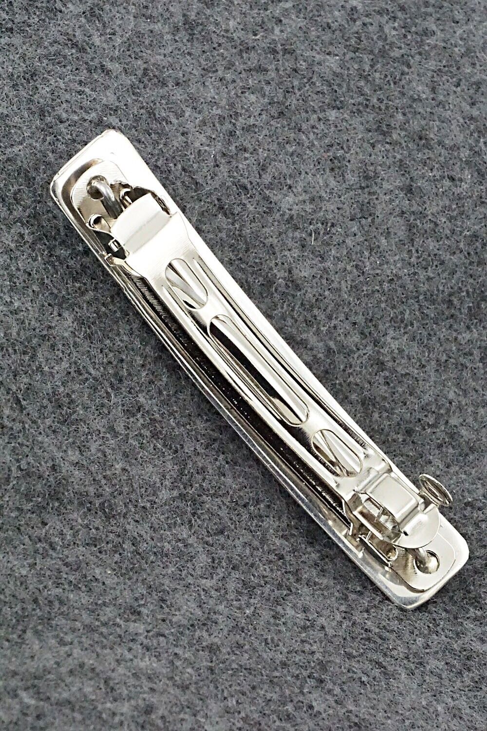 Turquoise, Coral & Sterling Silver Hair Barrette - Paul Largo