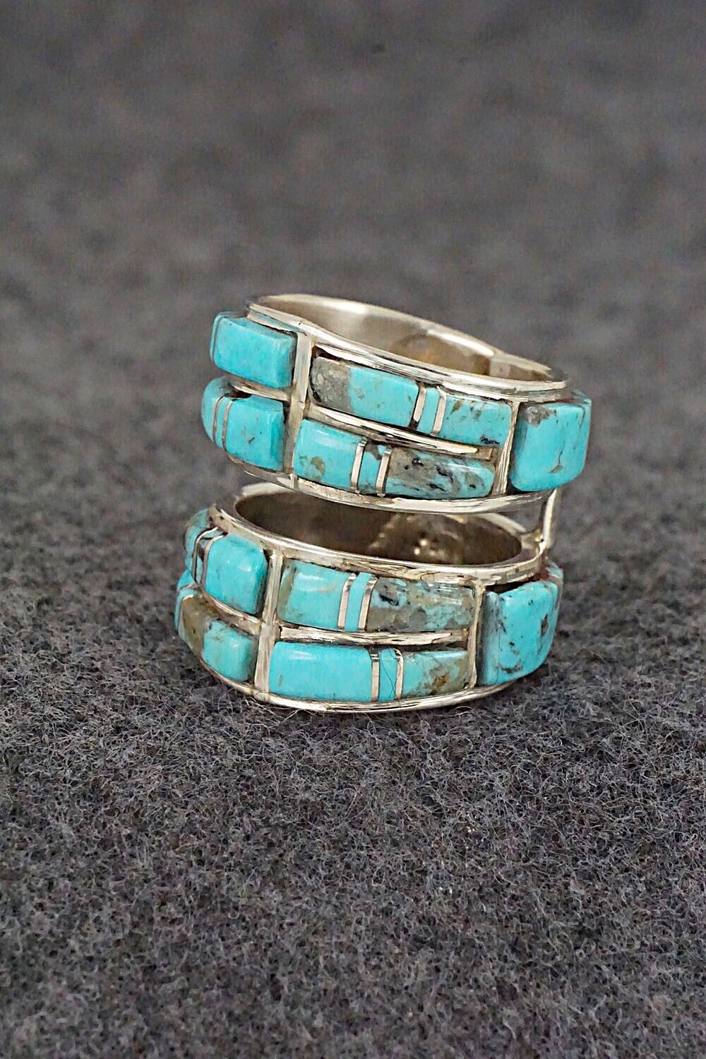 Turquoise & Sterling Silver Ring - Terrance Panteah - Size 6.5