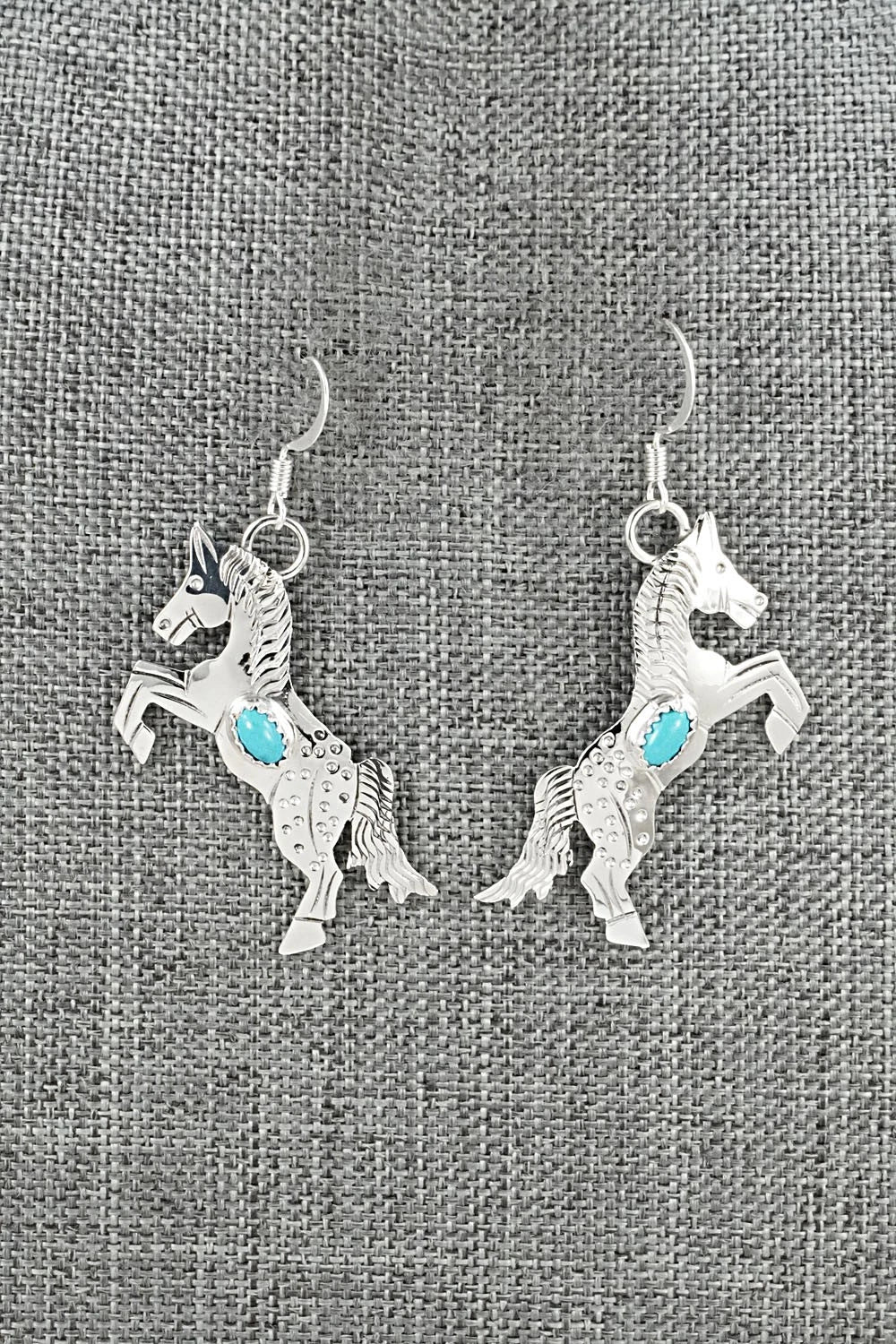 Turquoise & Sterling Silver Earrings - Louise Yazzie