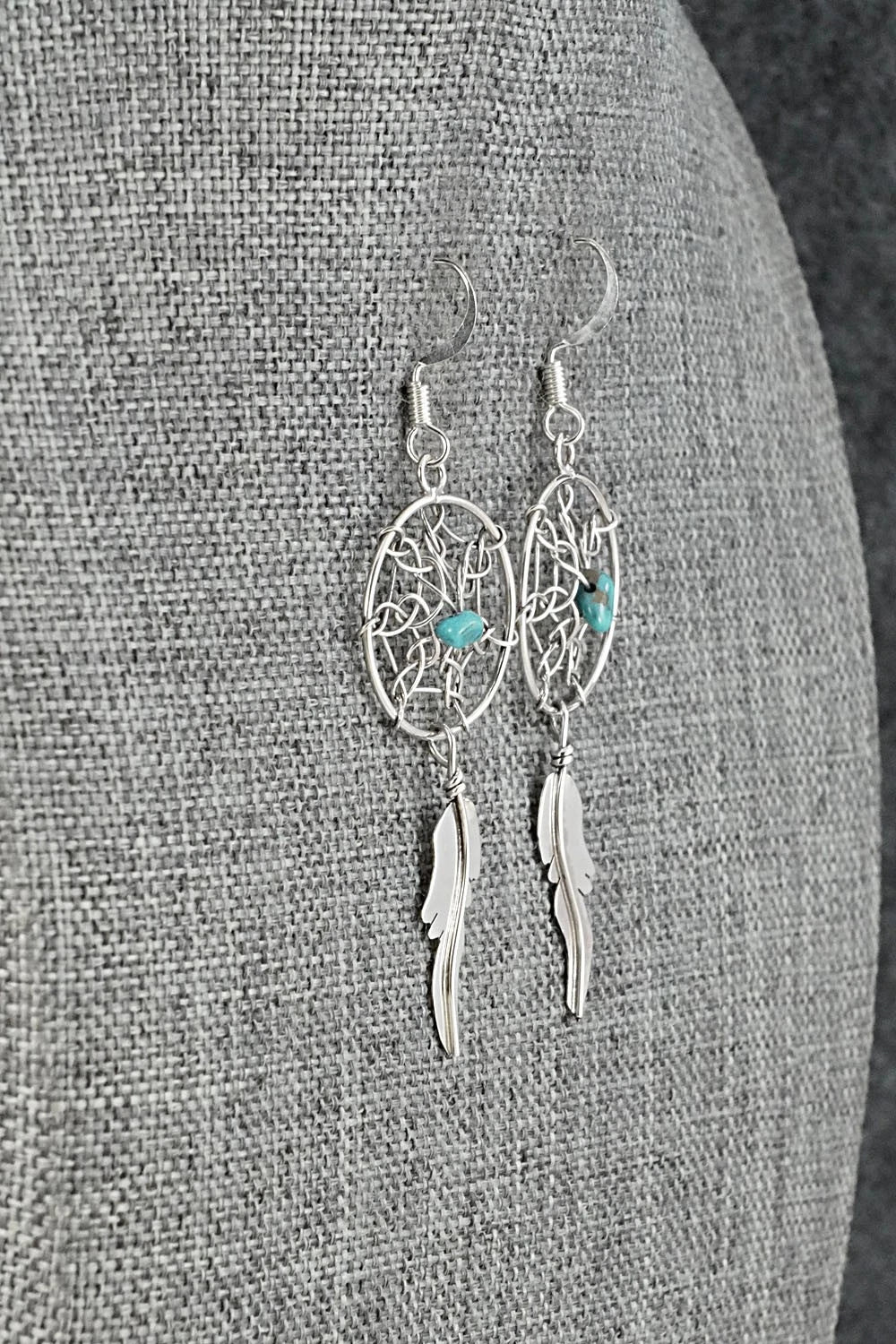 Turquoise & Sterling Silver Earrings - Lorenzo Arviso