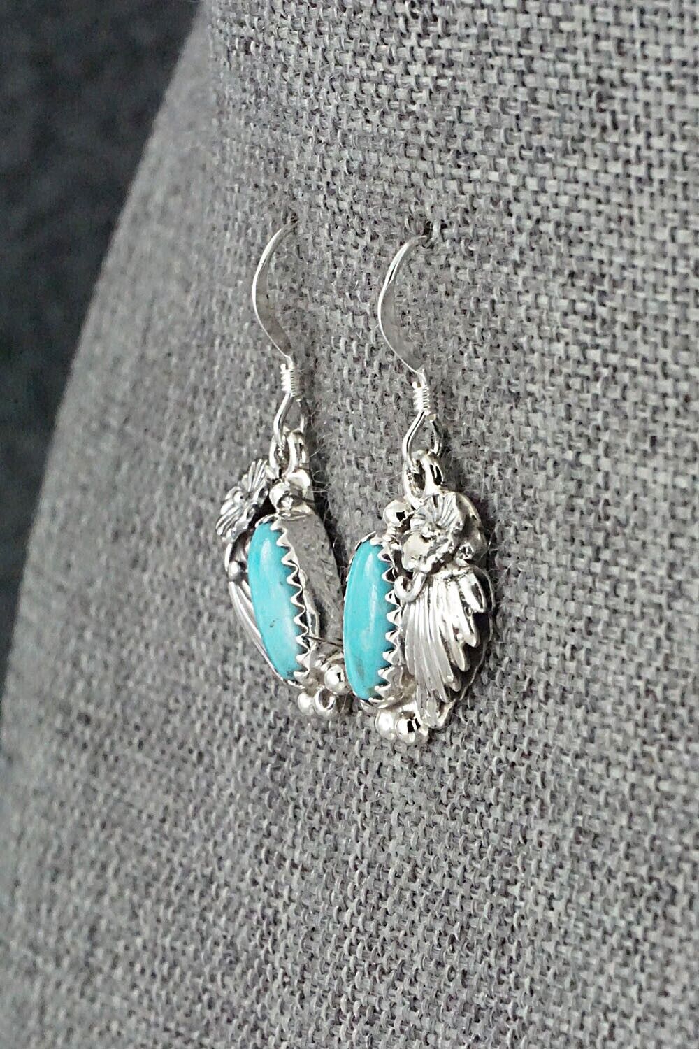 Turquoise and Sterling Silver Earrings - Andrew Vandever