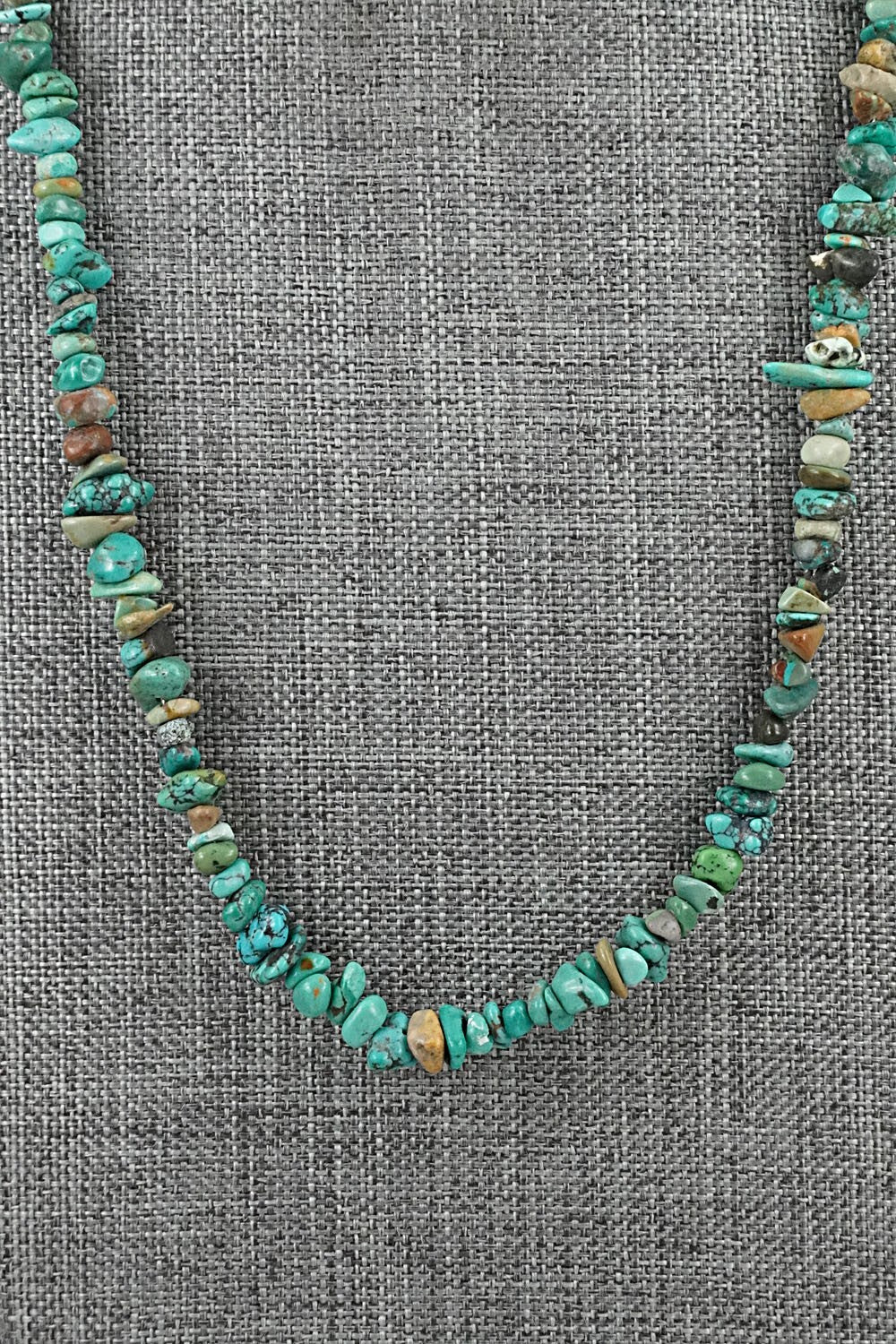 Turquoise & Sterling Silver Necklace 38" - Doreen Jake