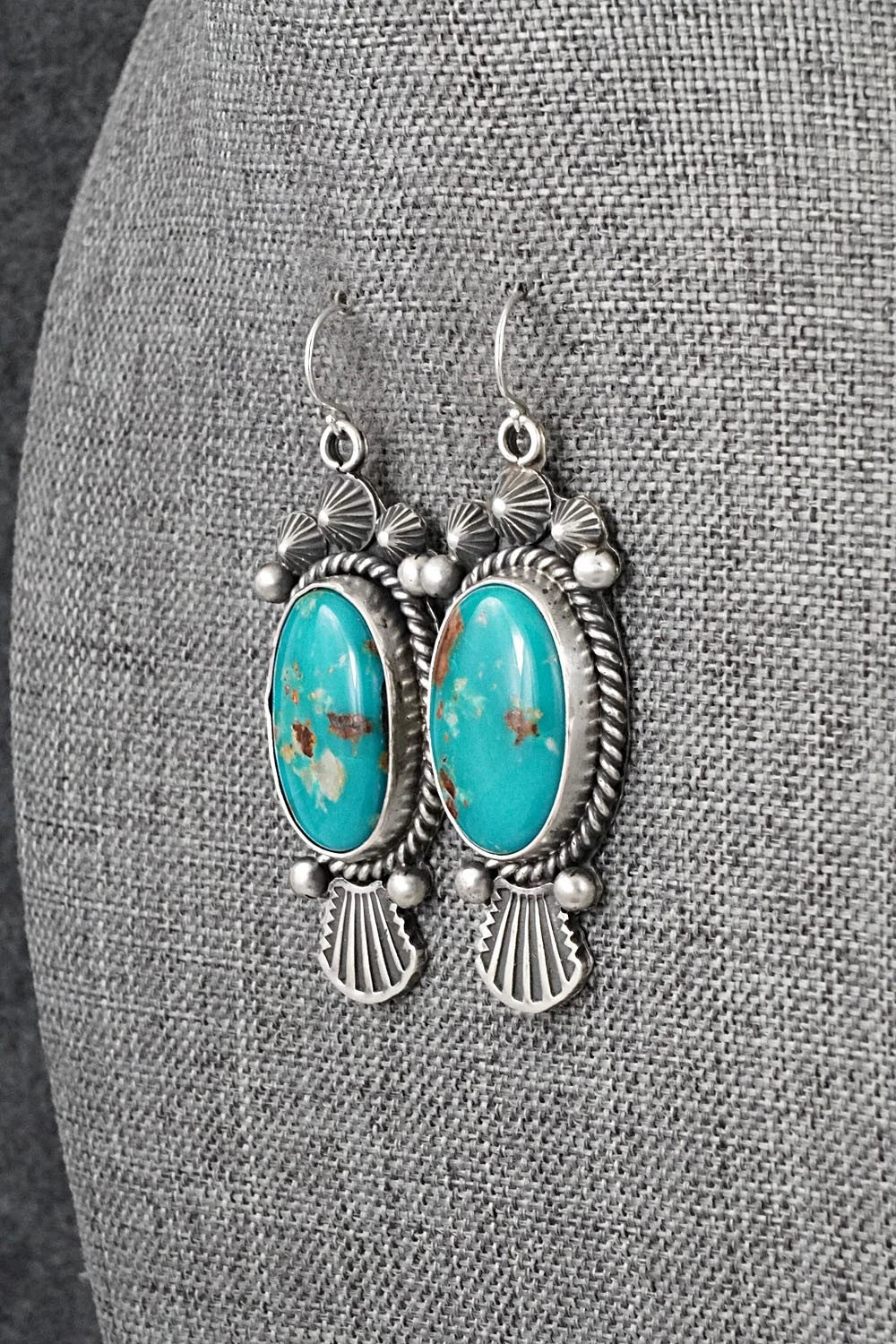 Turquoise & Sterling Silver Earrings - Michael Calladitto