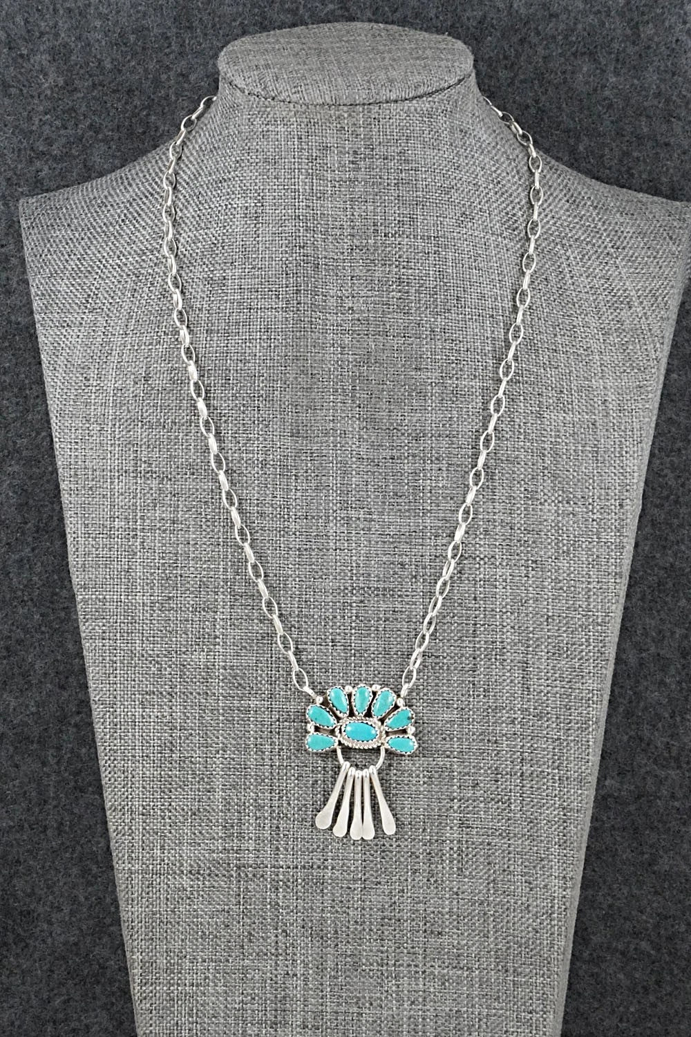 Turquoise & Sterling Silver Necklace - Justina Wilson