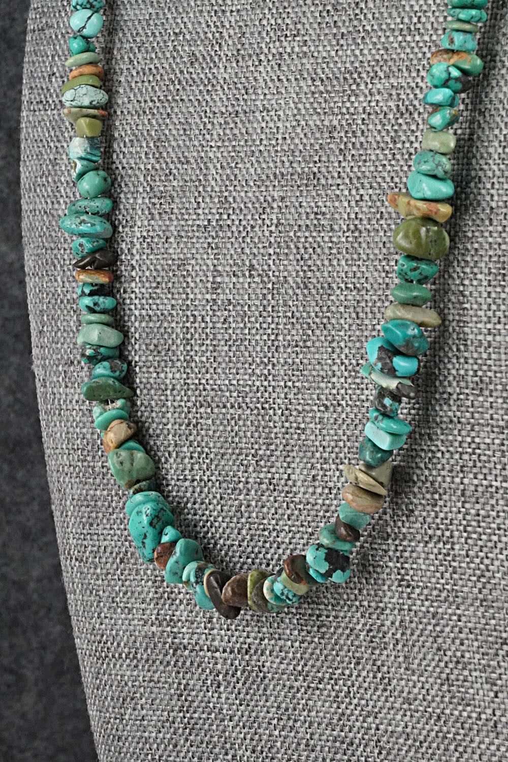 Turquoise & Sterling Silver Necklace 38" - Doreen Jake