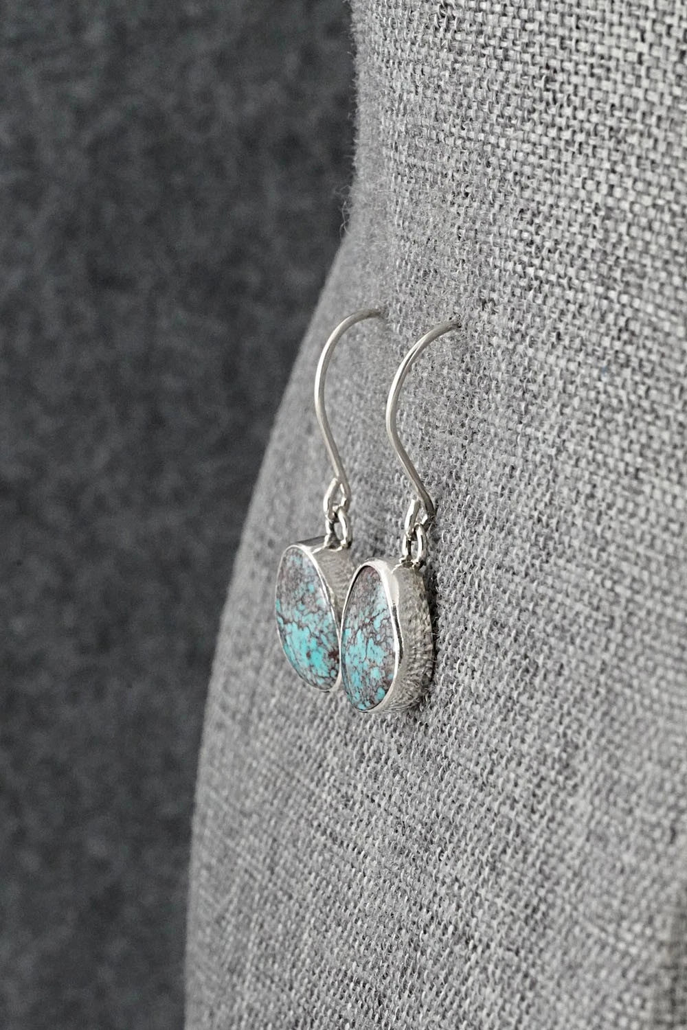 Turquoise & Sterling Silver Earrings - Eugene Gruber