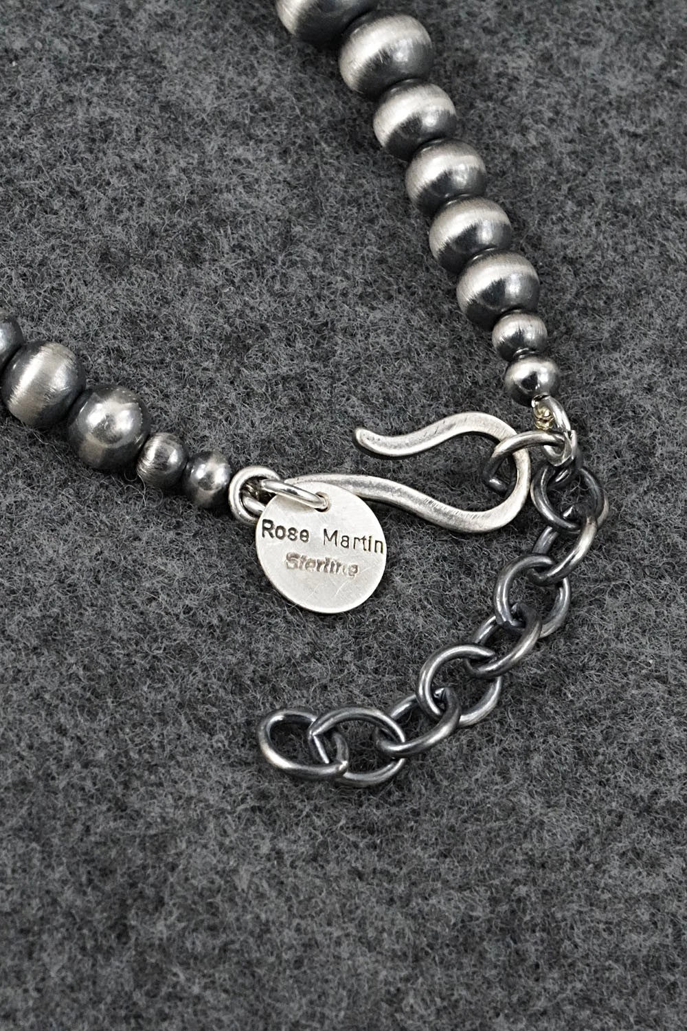 Sterling Silver Navajo Pearl Necklace 28" - Rose Martin