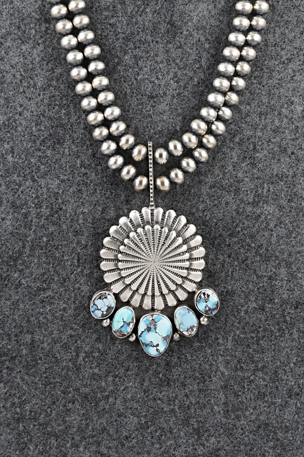 Turquoise & Sterling Silver Necklace - Tom Lewis