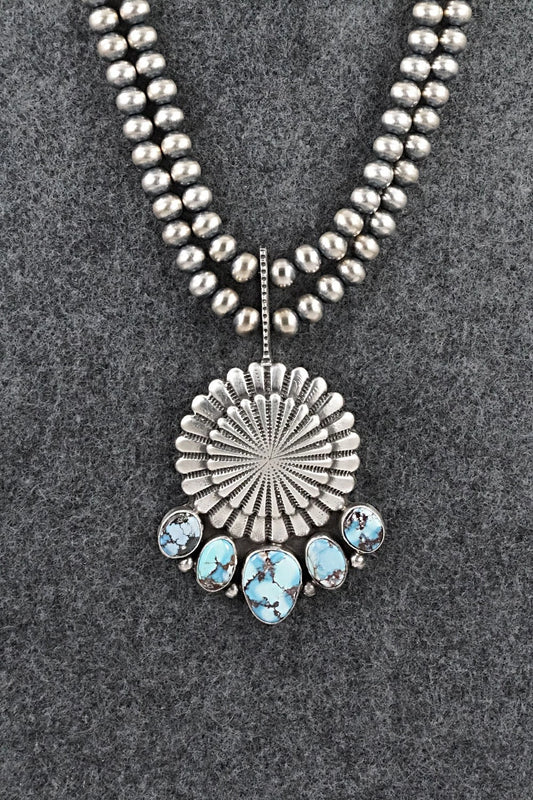 Turquoise & Sterling Silver Necklace - Tom Lewis