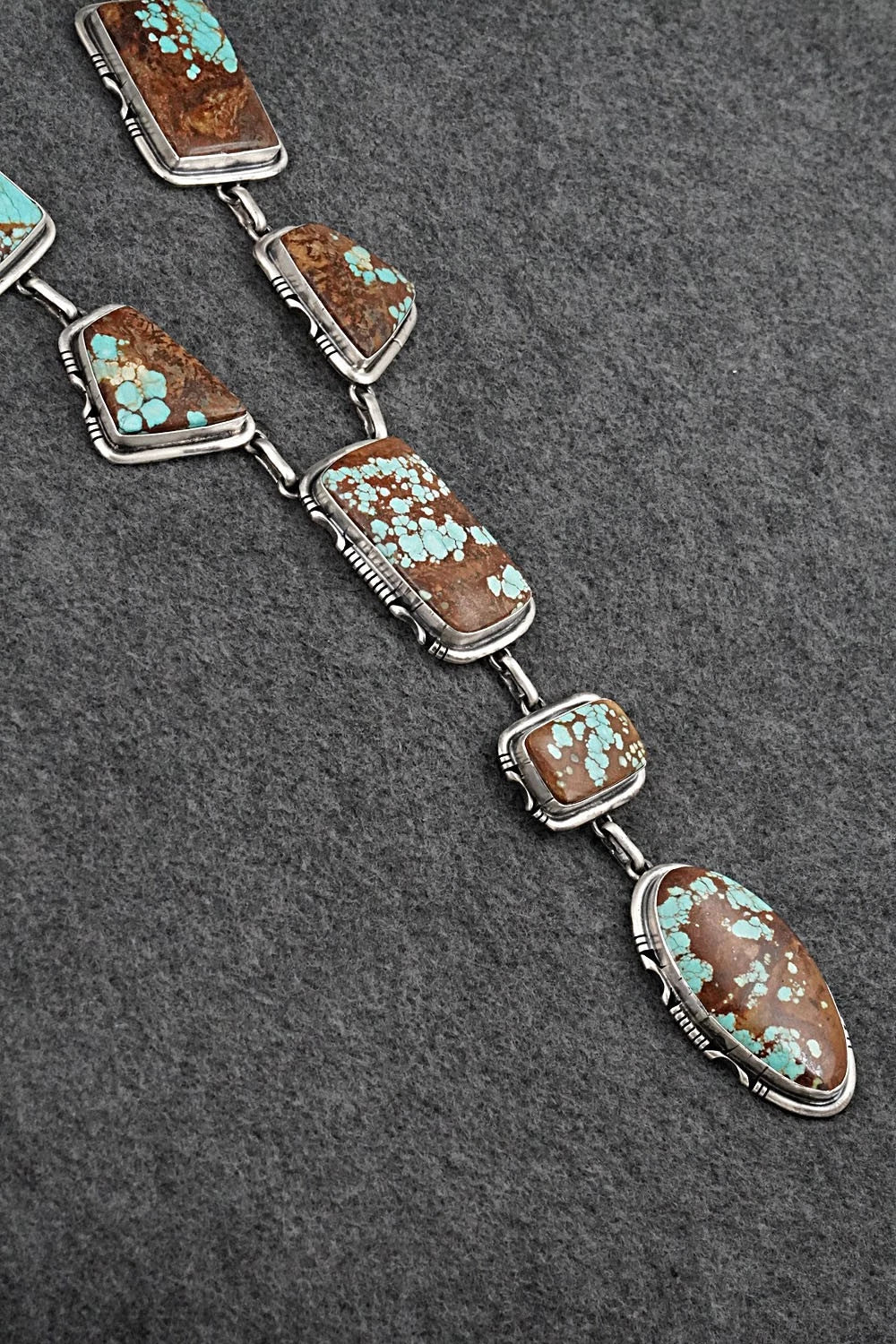 Turquoise & Sterling Silver Necklace and Earrings Set - Paul Livingston
