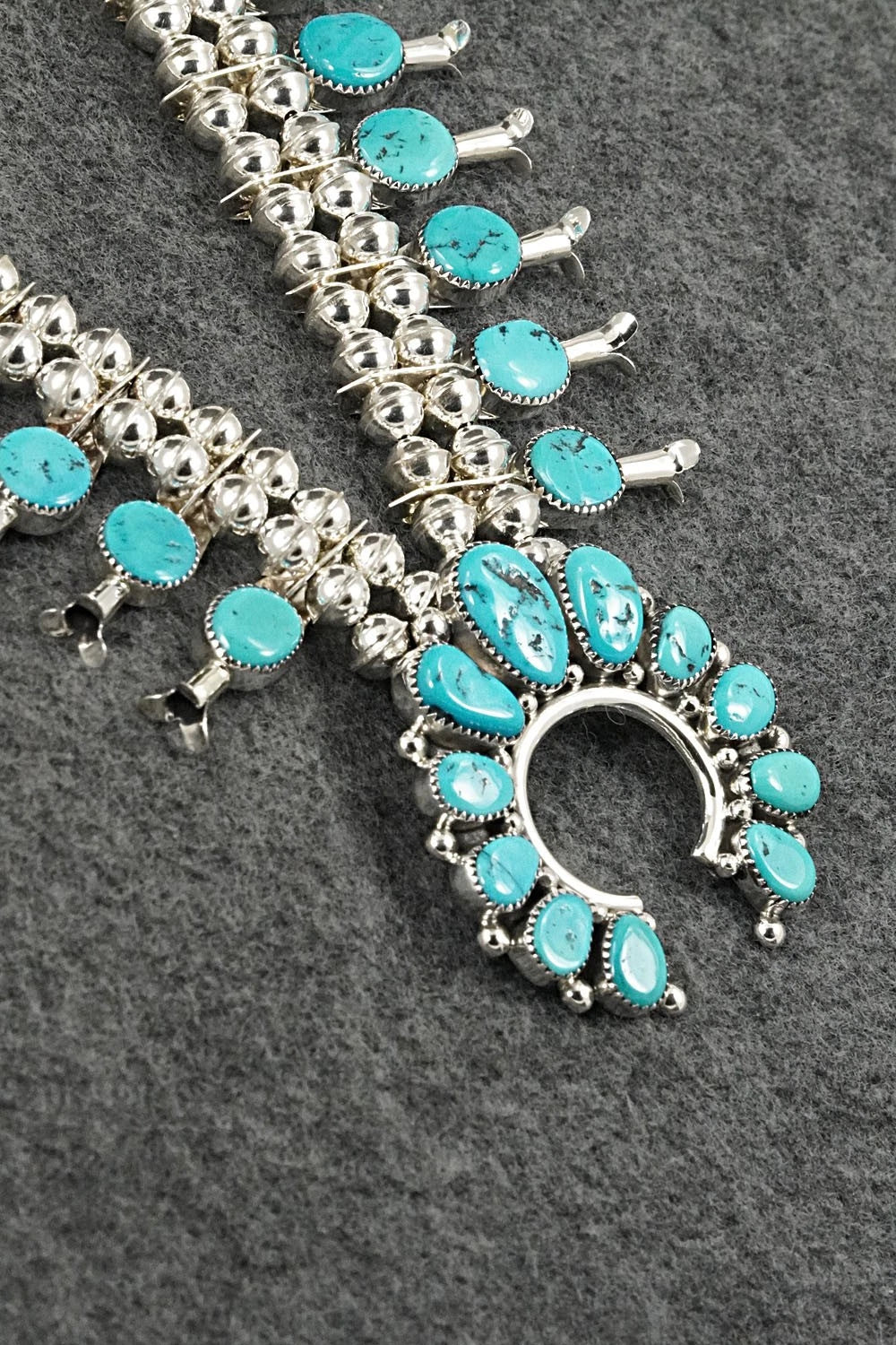 Turquoise & Sterling Silver Squash Blossom Set - Califreda Roanhorse