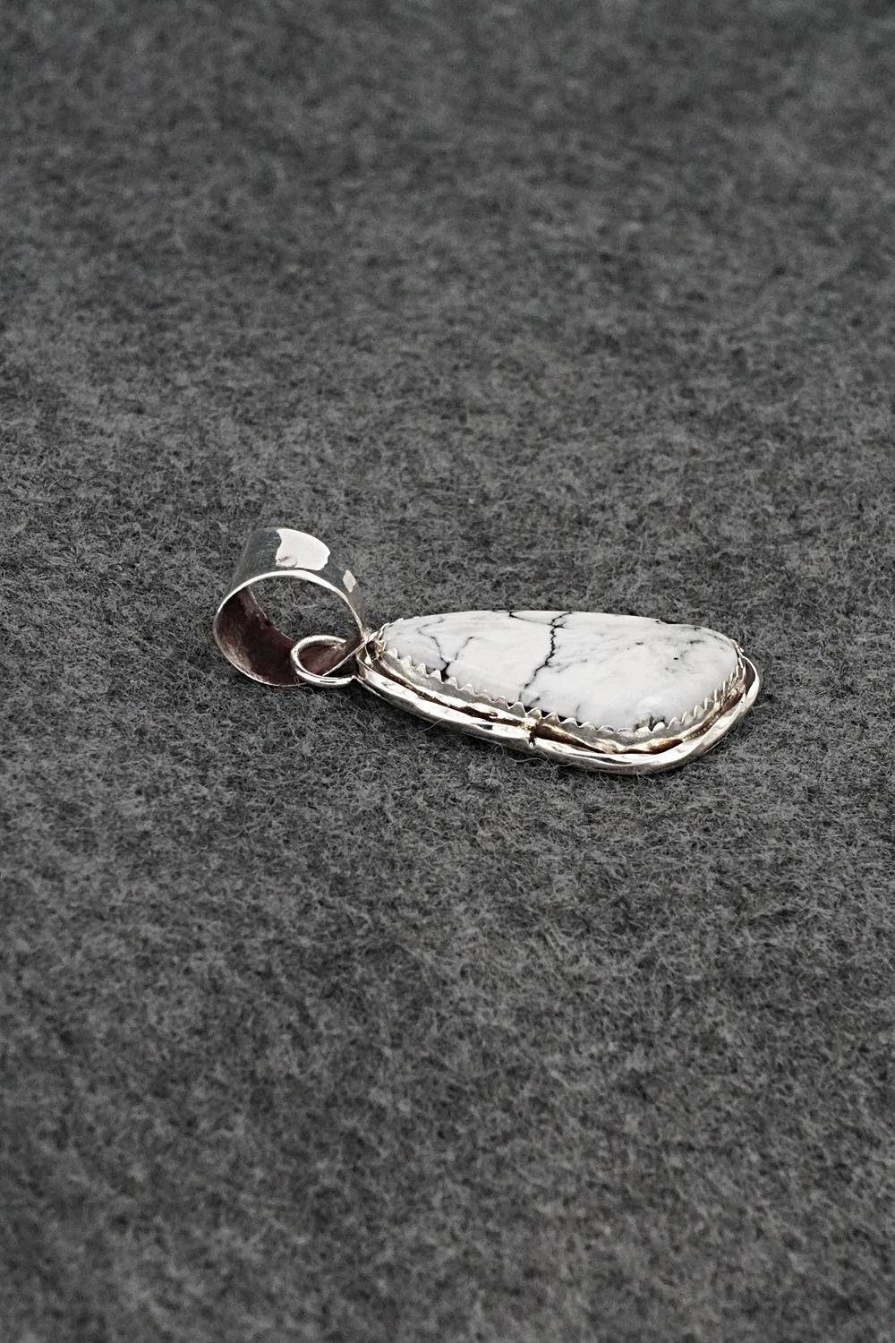 White Buffalo & Sterling Silver Pendant - Ernest Hawthorne