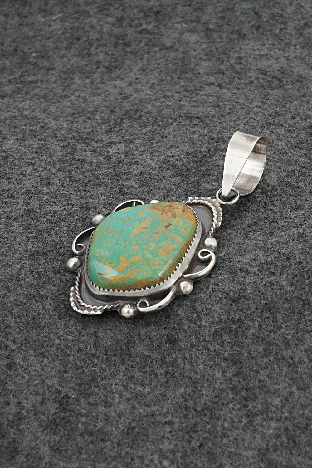 Turquoise & Sterling Silver Pendant - Leslie Nez