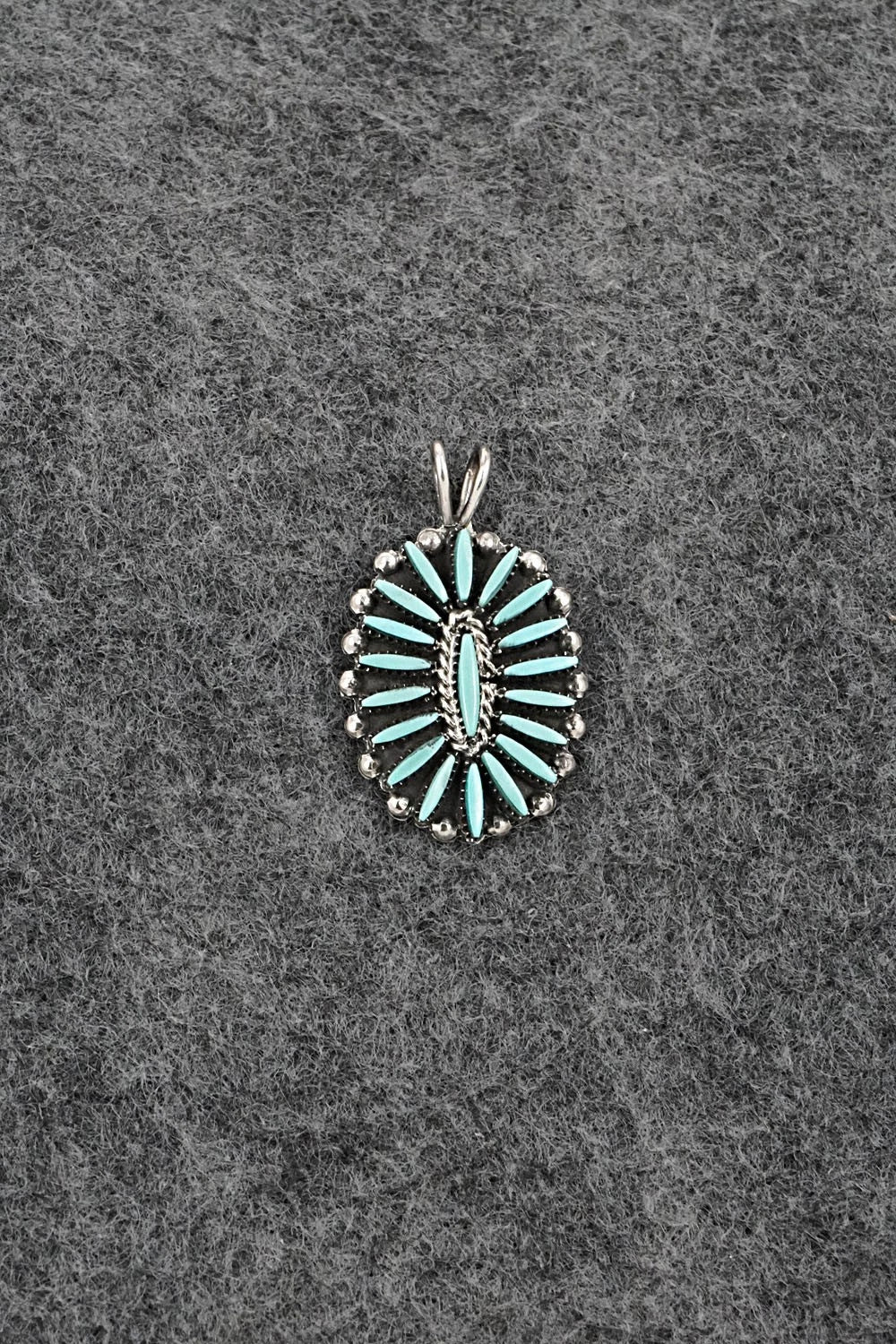 Turquoise & Sterling Silver Pendant - Fritzon Owaleon