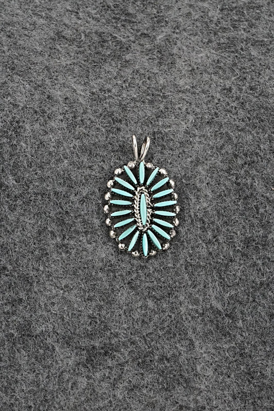 Turquoise & Sterling Silver Pendant - Fritzon Owaleon