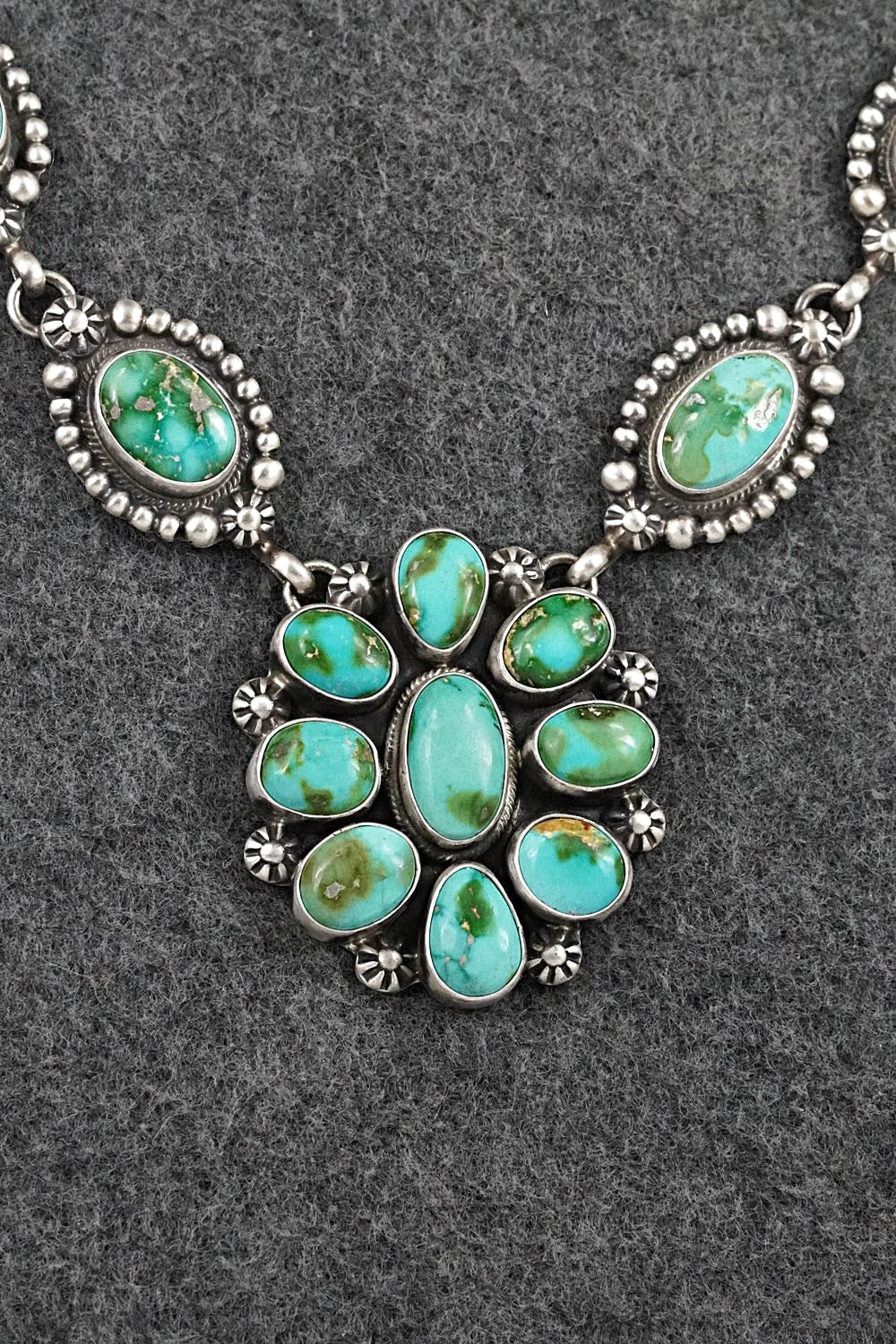 Turquoise & Sterling Silver Necklace and Earrings Set - Kathleen Livingston