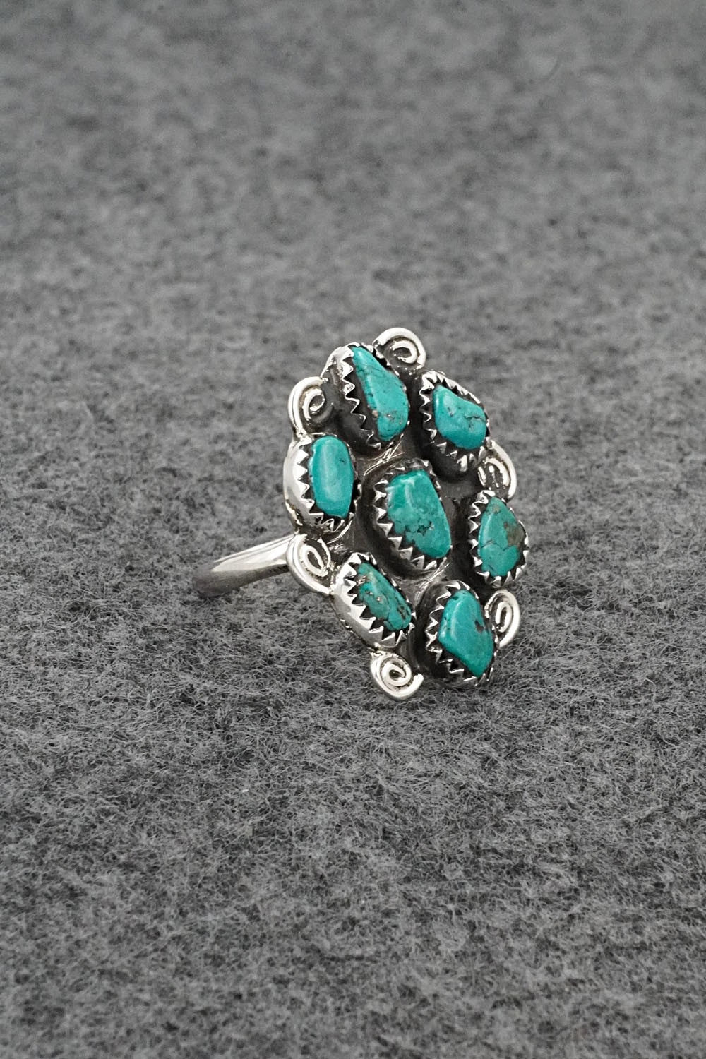 Turquoise & Sterling Silver Ring - Priscilla Reeder - Size 8