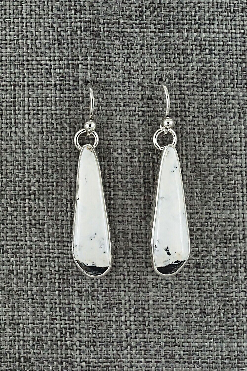 White Buffalo & Sterling Silver Earrings - Angela Martin